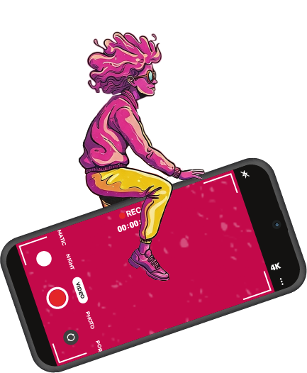 Personaje con celular